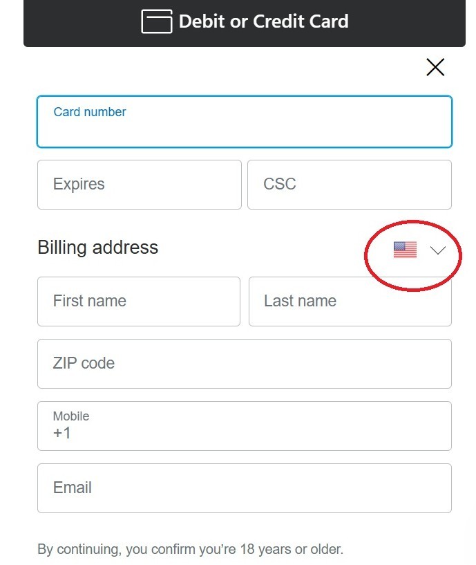 カード決済が英語表示になった